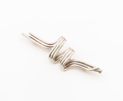 925 Sterling Silver Vintage Brooch Pin Classic Twisted Wire Fluid Wave  BP12613