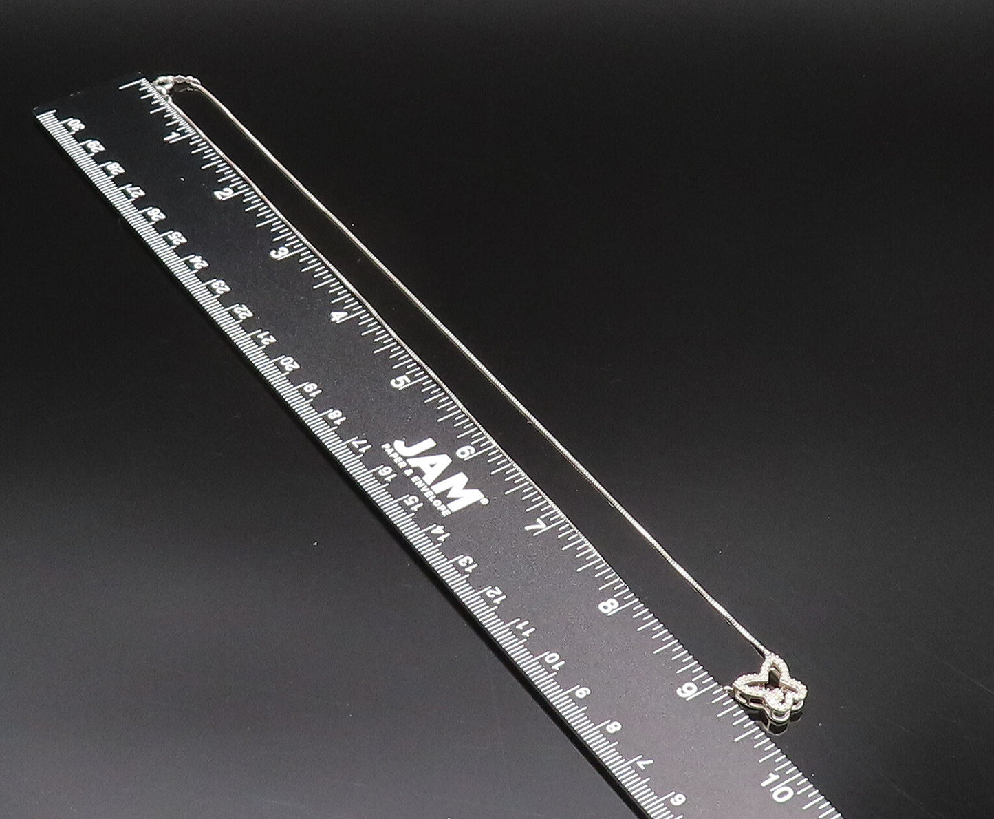925 Silver  Vintage Dainty Genuine Diamonds Butterfly Cutout Necklace  NE3997