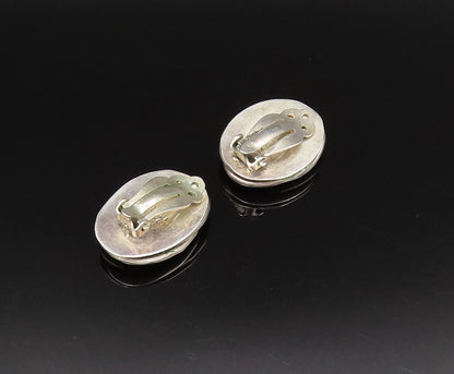 MEXICO 925 Silver  Vintage Wrapped Oval Bead Non Pierced Earrings  EG12098