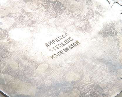 SIAM 925 Sterling Silver  Vintage Enamel Niello Dancer Swirl Pendant  PT7470