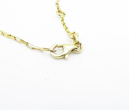 925 Sterling Silver  Mother Of Pearl Bead Gold Plated Chain Necklace  NE1141