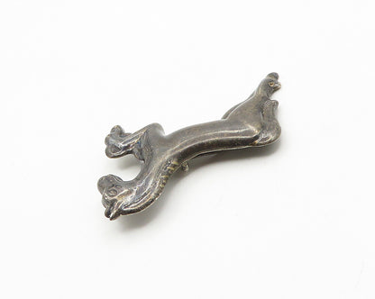 925 Sterling Silver  Vintage Dark Tone Leaping Horse Smooth Brooch Pin  BP7298