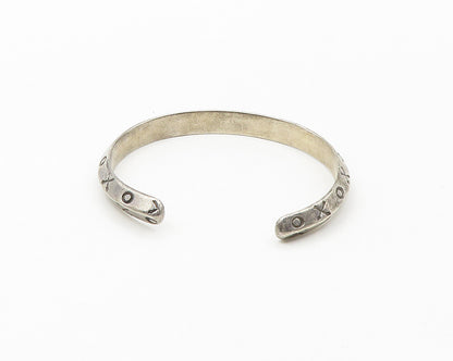 MEXICO 925 Sterling Silver  Vintage XO Hugs & Kisses Cuff Bracelet  BT6927