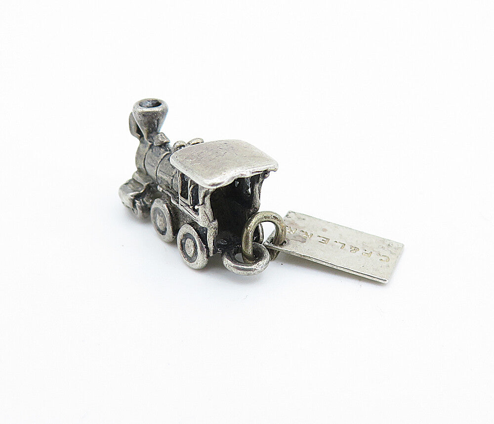 POST BELL TRADING 925 Silver Vintage Old Fashioned Steam Train Pendant PT4192