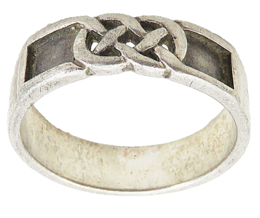 925 Sterling Silver  Vintage Open Pretzel Knot Detail Band Ring Sz 7.5  RG8663