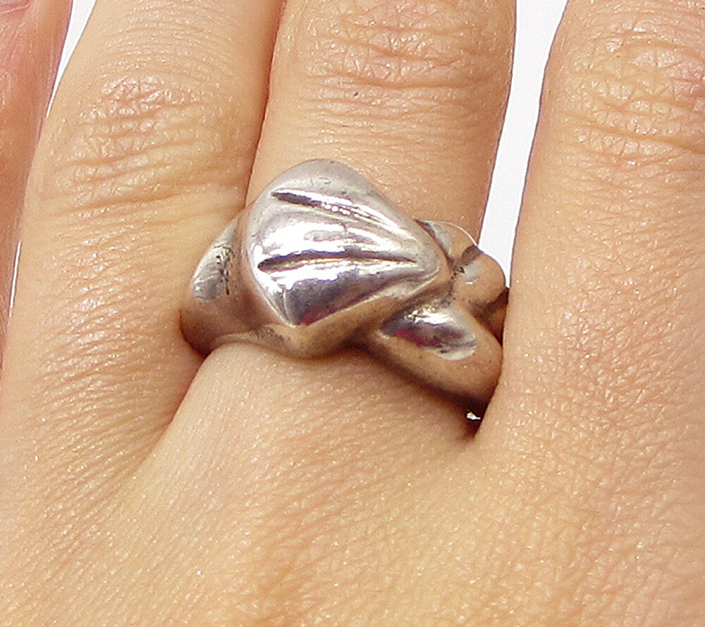 925 Sterling Silver  Vintage Modernist Band Ring Sz 7  RG3095