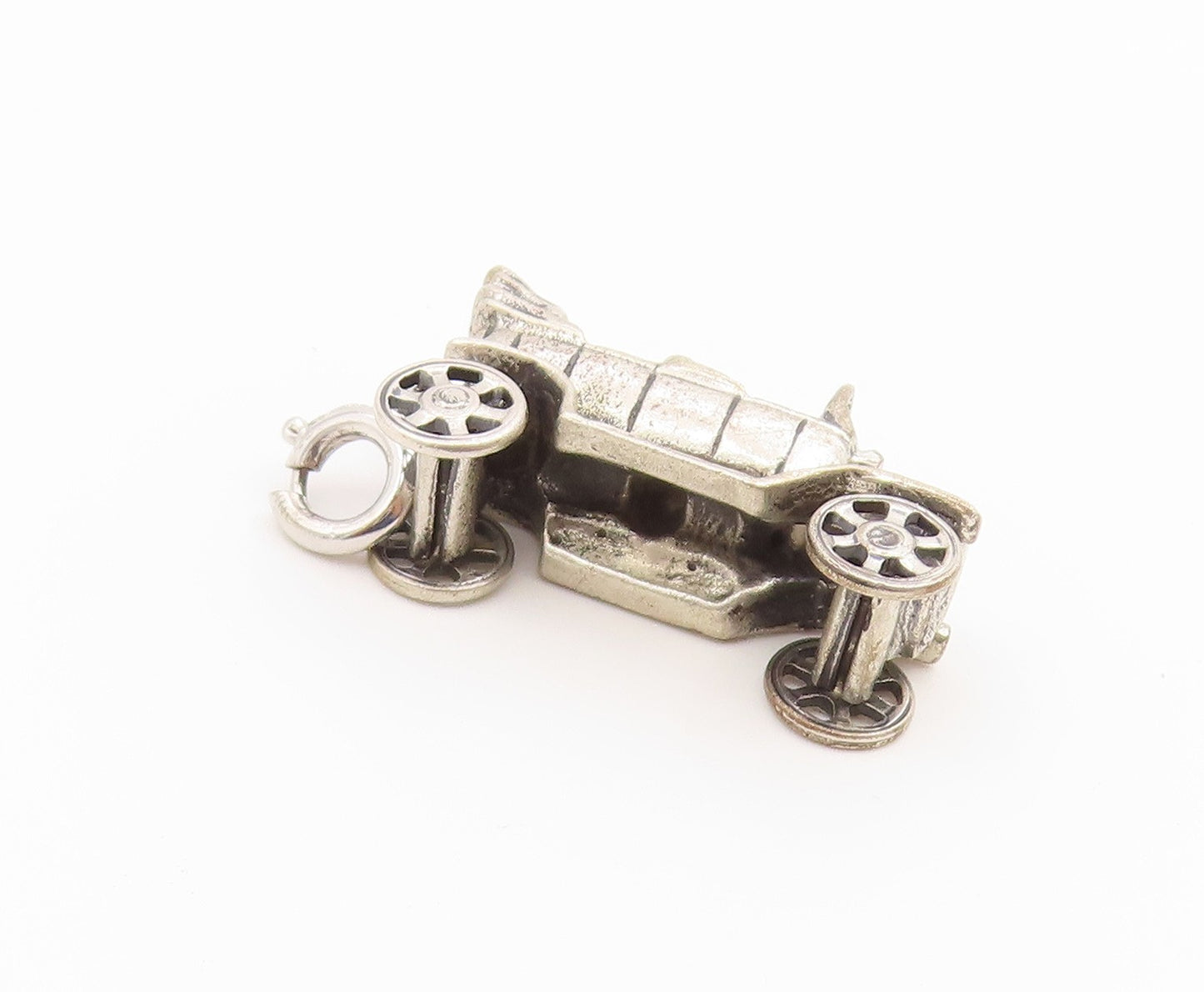925 Sterling Silver Vintage Pendant Retro Open Top Roadster Car MOVES  PT26627