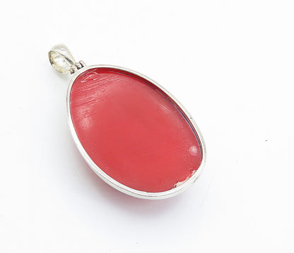 925 Sterling Silver  Abalone Sea Shell Crab Glass Art Tear Drop Pendant PT6125
