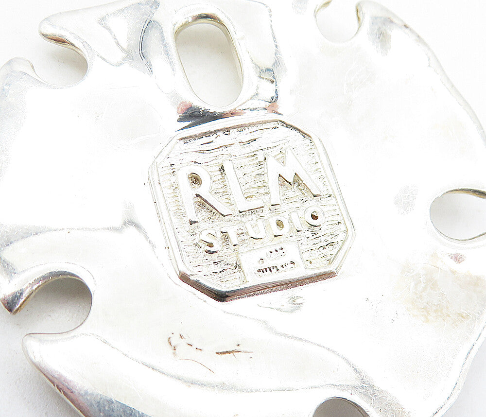 RLM STUDIO 925 Silver  Vintage Shiny Shield Shape Sand Dollar Pendant  PT4487