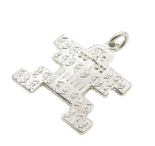925 Sterling Silver  Vintage Shiny Traditional Statue Design Pendant  PT13854