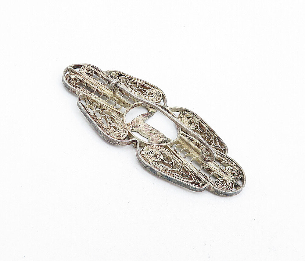 925 Sterling Silver Vintage Filigree Designed Alpaca Animal Brooch Pin BP1493