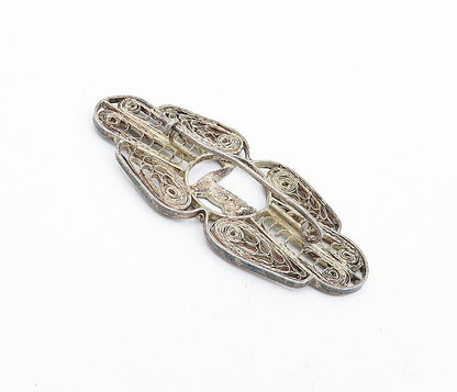 925 Sterling Silver Vintage Filigree Designed Alpaca Animal Brooch Pin BP1493