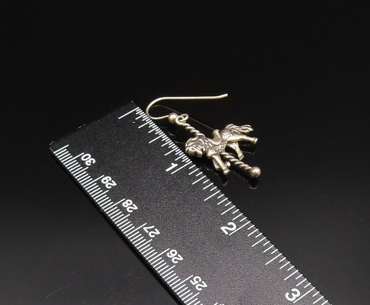 925 Sterling Silver  Vintage Carousel Horse Dangle Earrings  EG12052
