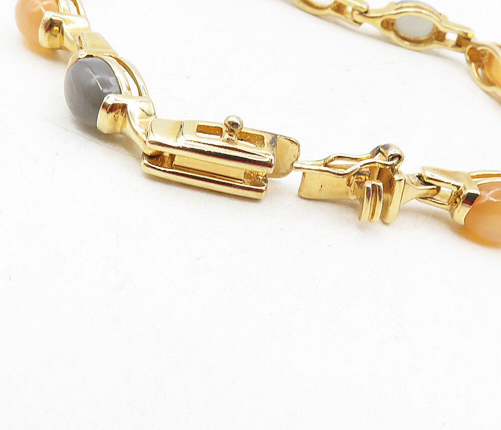 ROSS SIMON 925 Silver  Carnelian & Topaz Gold Plated Chain Bracelet  BT4040