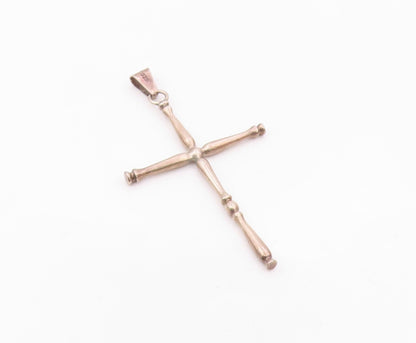 LEVINS MEXICO 925 Silver  Vintage Minimalist Religious Cross Pendant  PT21026