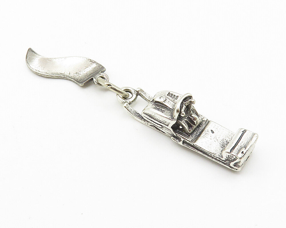 925 Sterling Silver  Vintage Petite New York Snow Sled Drop Pendant  PT8169