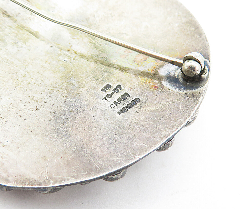 CARSI MEXICO 925 Silver  Vintage Dark Tone Modernist Bubbles Brooch Pin BP1371