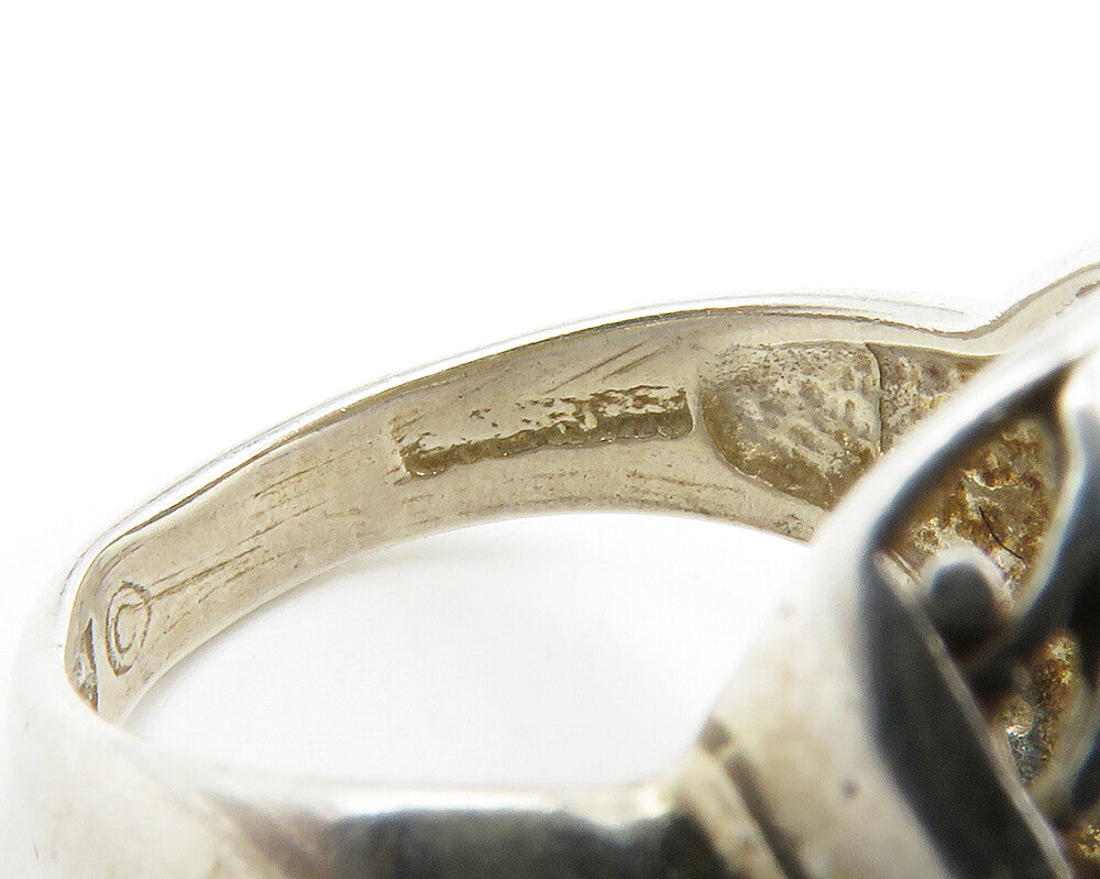 925 Sterling Silver  Vintage Shiny Swirl Vine Open Band Ring Sz 6  RG13931