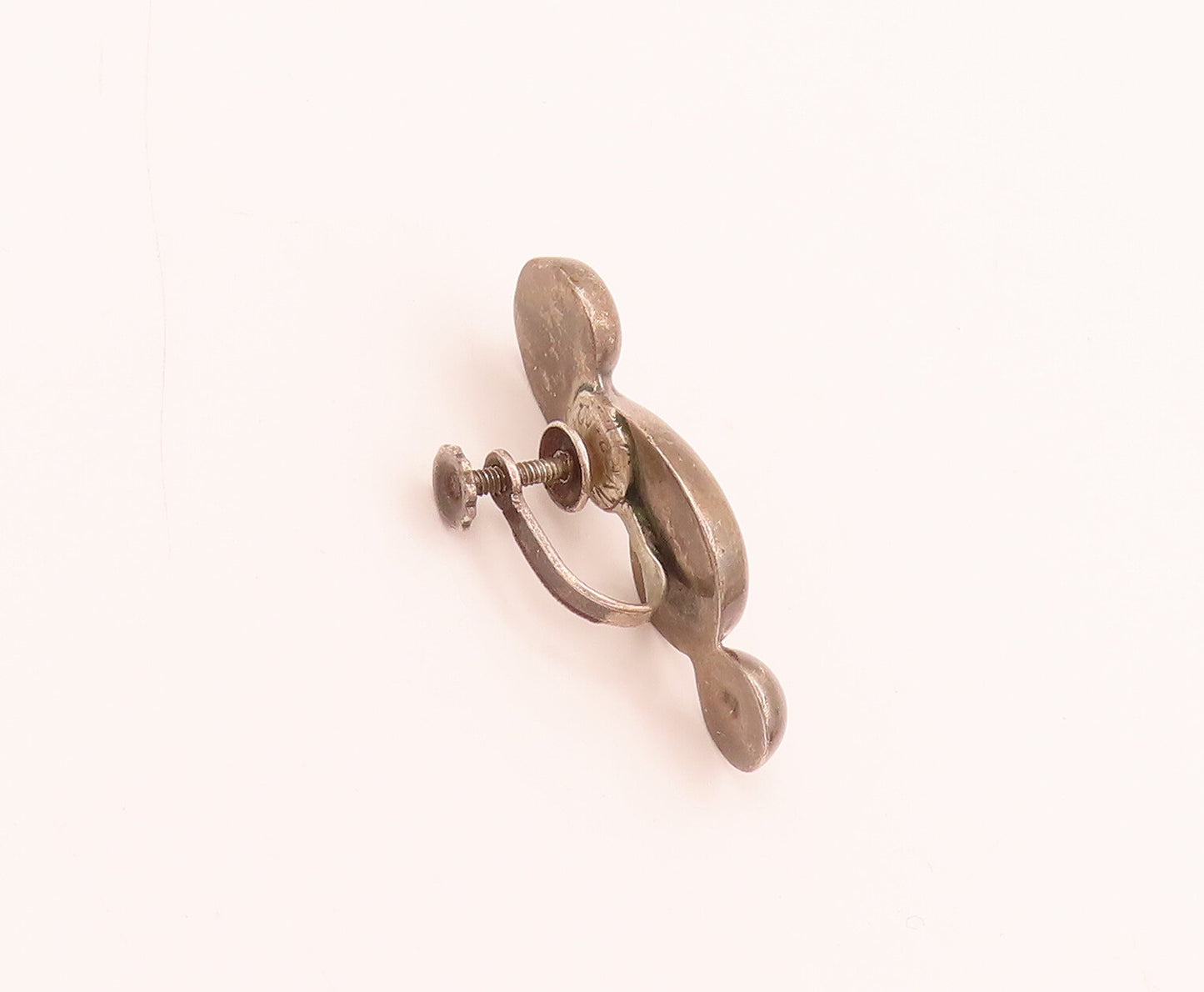 MEXICO 925 Sterling Silver Vintage Screw Back Swirl Earrings EG12446