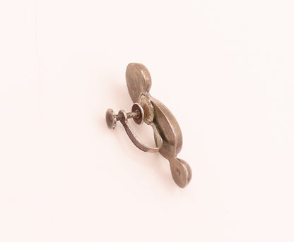 MEXICO 925 Sterling Silver Vintage Screw Back Swirl Earrings EG12446