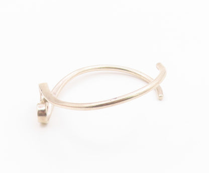 925 Sterling Silver  Vintage Shiny Swirled Detail Smooth Cuff Bracelet  BT9261