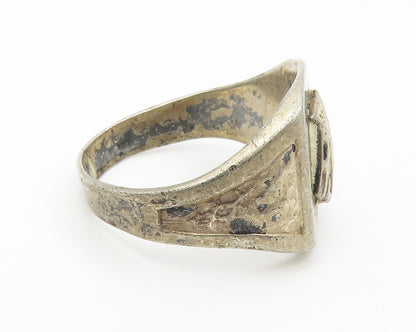 925 Sterling Silver  Vintage Antique RJHS Hammered Band Ring Sz 6  RG14049