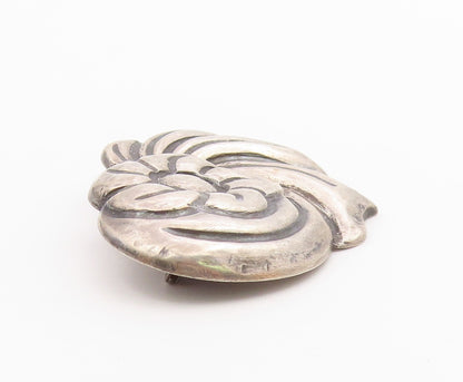 VELAZQUEZ MEXICO 925 Silver  Vintage Hollow Flower Swirl Brooch Pin  BP9612