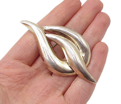 MEXICO 925 Sterling Silver  Vintage Smooth Fire Design Brooch Pin  BP1069