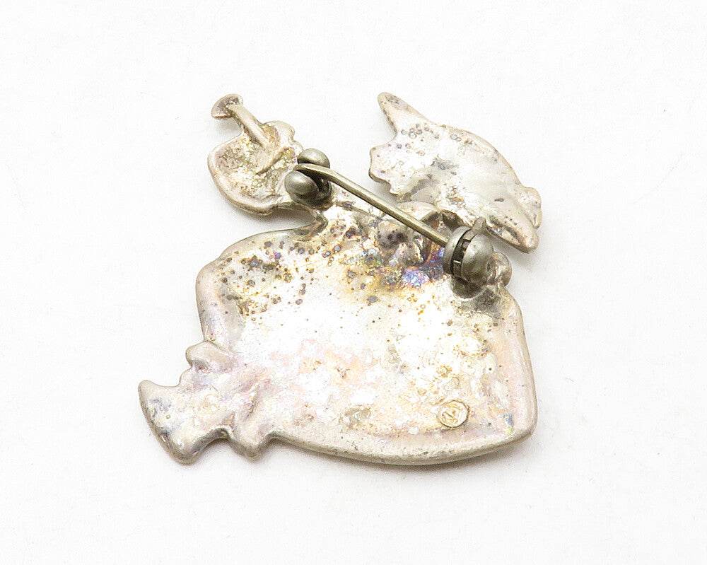 MEXICO 925 Sterling Silver  Vintage Etched Mary Engelbreit Brooch Pin  BP5008