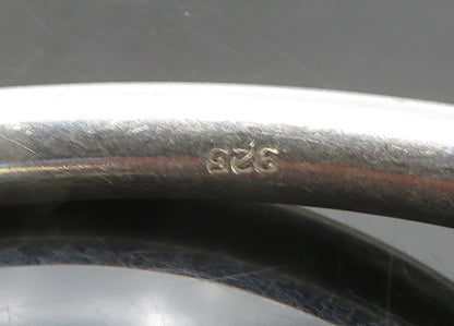 925 Sterling Silver  Vintage Hollow Round Ends Bypass Bangle Bracelet  BT8452