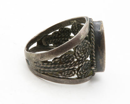 925 Sterling Silver  Vintage Antique Rope Twist Band Ring Sz 6.5  RG13244