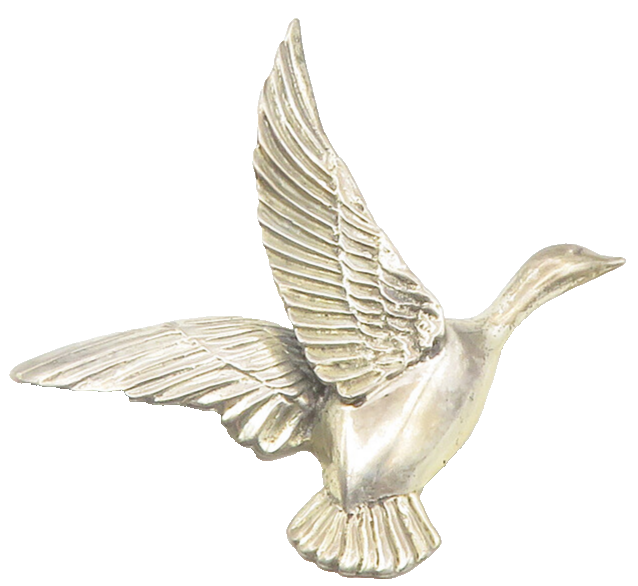 925 Sterling Silver  Vintage Hollow Flying Bird Motif Brooch Pin  BP4358
