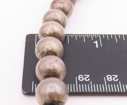 925 Sterling Silver Vintage Necklace Spherical Bead Brutalist Design  NE4728
