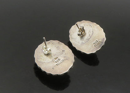 MEXICO 925 Silver   Vintage Cabochon Turquoise Bubble Drop Earrings  EG11315