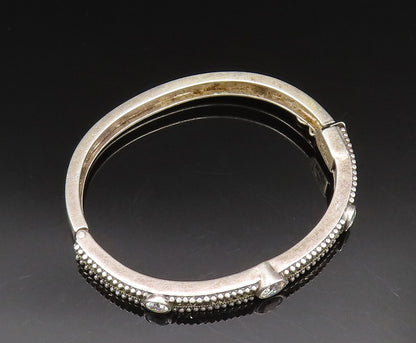 JUDITH JACK 925 Silver  Vintage Two Tone Beaded Cubic Zirconia Bracelet BT9530