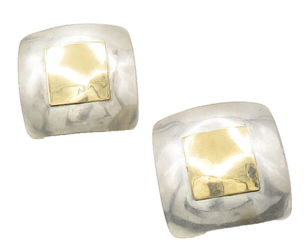 DESIGNER 925 Silver & 12K GOLD  Vintage Shiny Two Tone Drop Earrings  EG9228