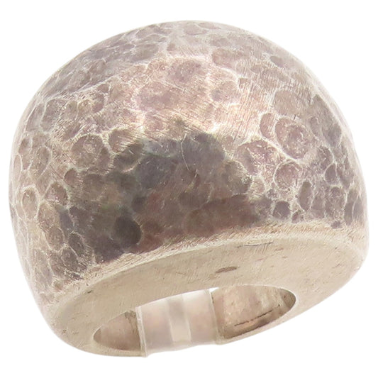 925 Sterling Silver Vintage Ring PAT ARIEAS Solid Hammered Dome  Sz 6  RG36712