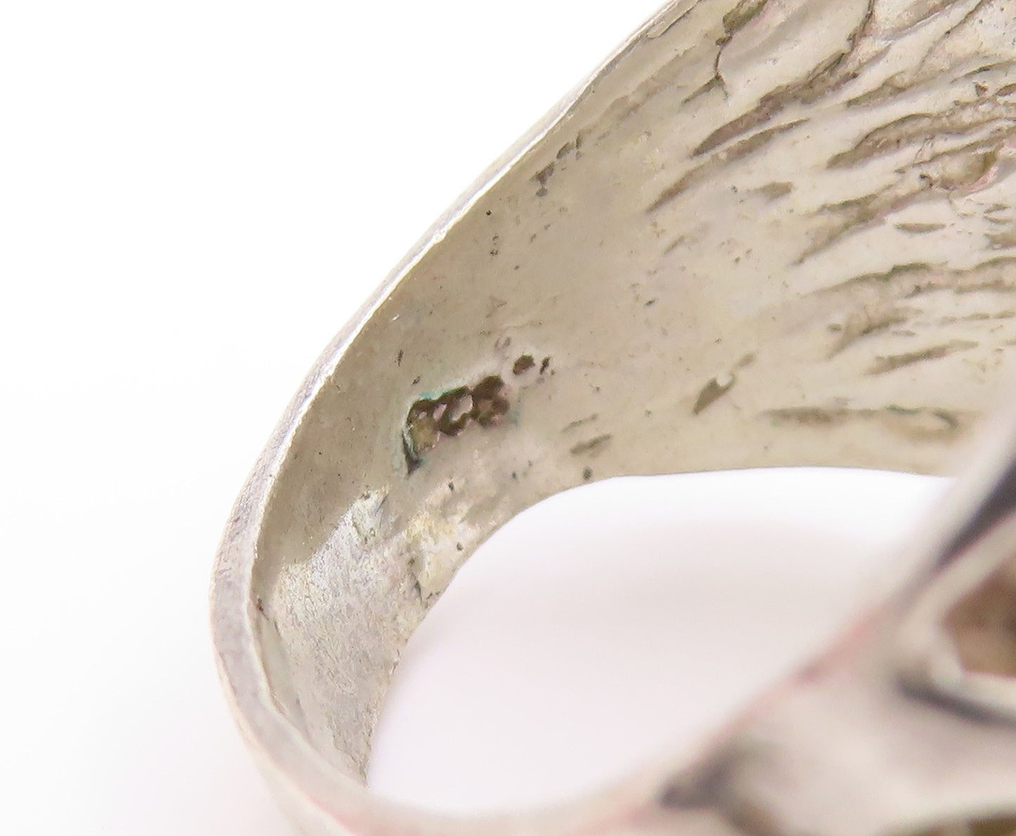 925 Sterling Silver Vintage Ring Ruby Eyed Tribal Chief Face Band Sz 11 RG33753