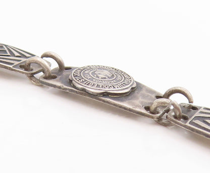 925 Sterling Silver Vintage Bracelet St. John's College Brooklyn Alumni  BT11475