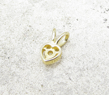 Gold Over 925 Sterling Silver Fire Opal Love Heart Slider Pendant PT1179