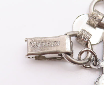925 Sterling Silver Vintage Bracelet SARAH COVENTRY US State Map Charms  BT12048