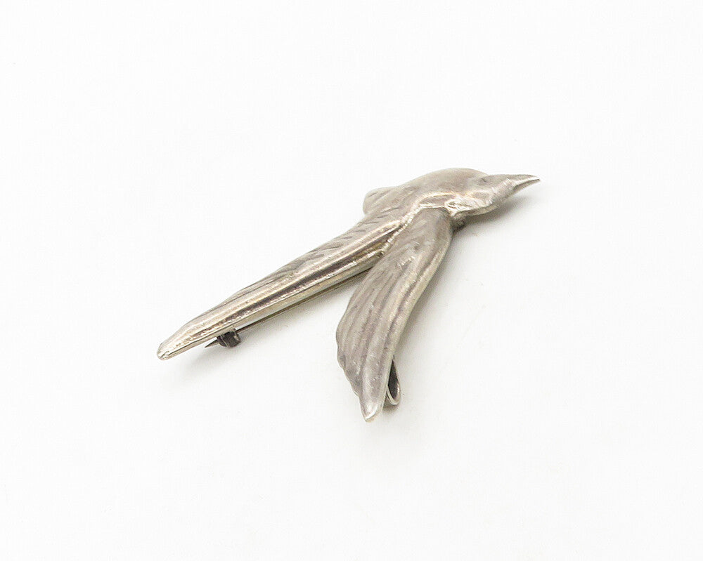 MEXICO 925 Sterling Silver  Vintage Dark Tone Flying Bird Brooch Pin  BP7187