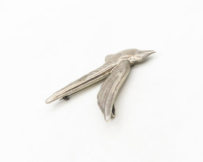 MEXICO 925 Sterling Silver  Vintage Dark Tone Flying Bird Brooch Pin  BP7187