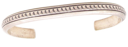 925 Sterling Silver Vintage Bracelet SOUTHWESTERN Dark Tone Etched Cuff BT11170