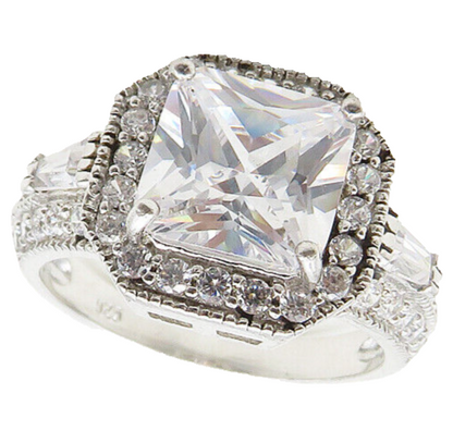 925 Sterling Silver   Sparkling Cubic Zirconia Band Ring Sz 6  RG19147