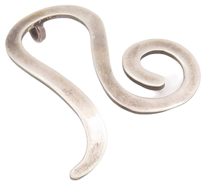 925 Sterling Silver Vintage Pendant Designer Solid Swirled Snake Cutout  PT22873