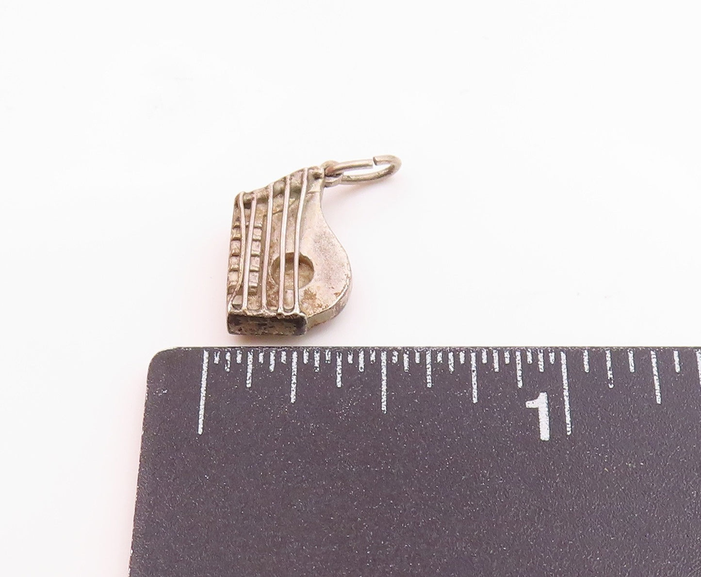 925 Sterling Silver Vintage Petite String Instrument Pendant  PT18725