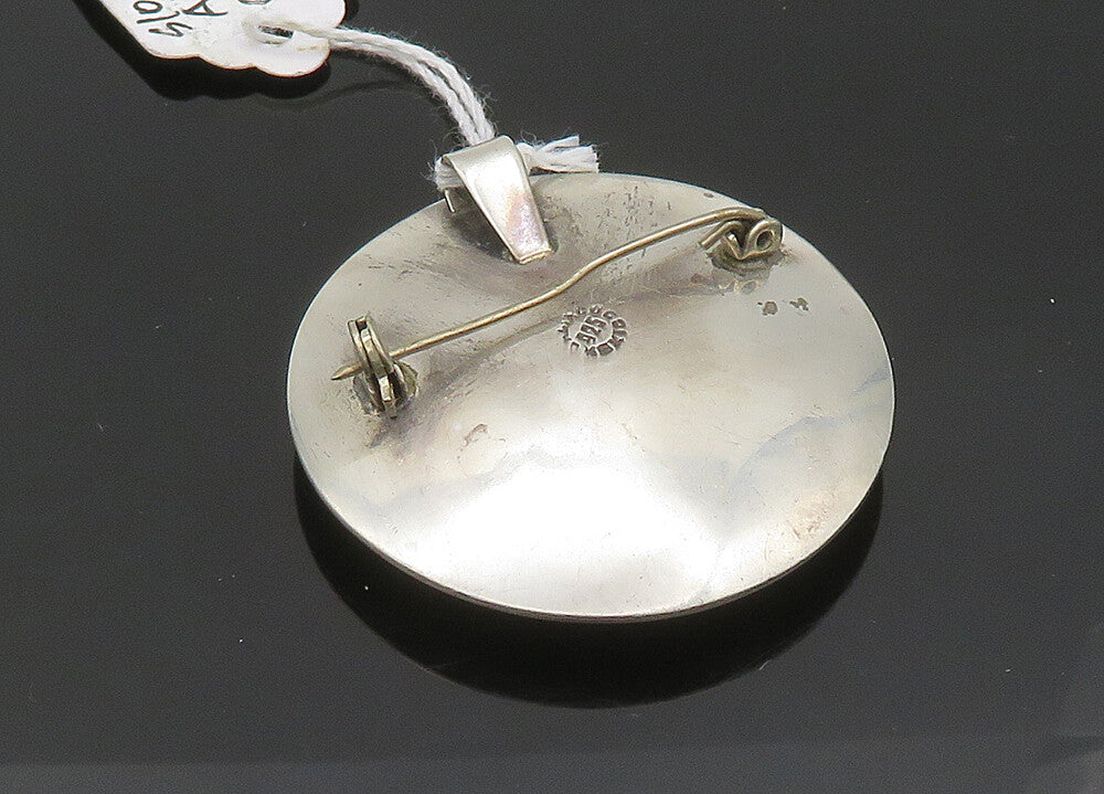 MEXICO 925 Sterling Silver  Vintage Man On Horse With Bull Brooch Pin  BP8143