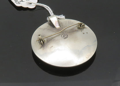 MEXICO 925 Sterling Silver  Vintage Man On Horse With Bull Brooch Pin  BP8143