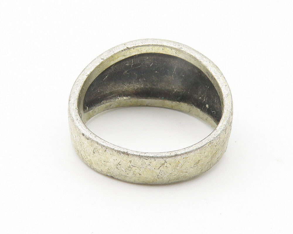 925 Sterling Silver  Vintage Dark Tone Baroque Swirl Band Ring Sz 6  RG10820